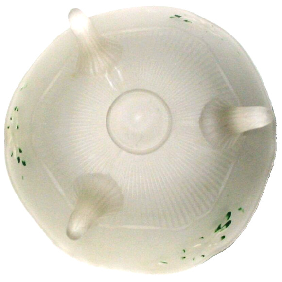 Glass Bowl Footed Frosted White with Scalloped Edge Candy Fruit Centerpiece - Picture 3 of 3